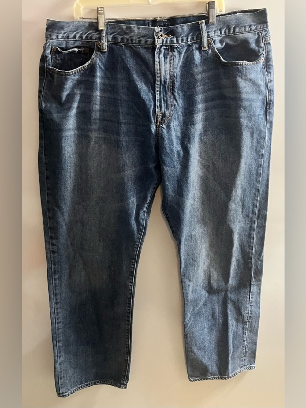 Lucky Brand Men's Dark Blue Denim Jeans - Relaxed Straight Fit 42x34